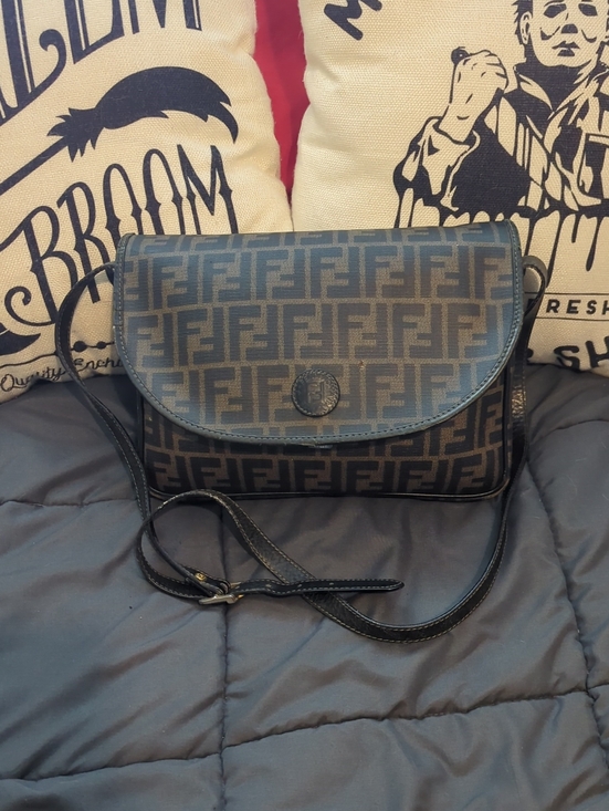 Fendi Handbags - Authentic Fendi Black/Brown Zucca Crossbody Shoulder Bag